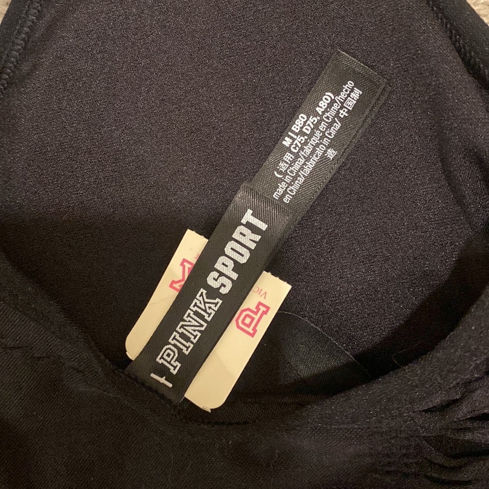 VS PINK SPORT Sports Bra! Black size MEDIUM! NWT NWOT​ - Picture 3 of 3